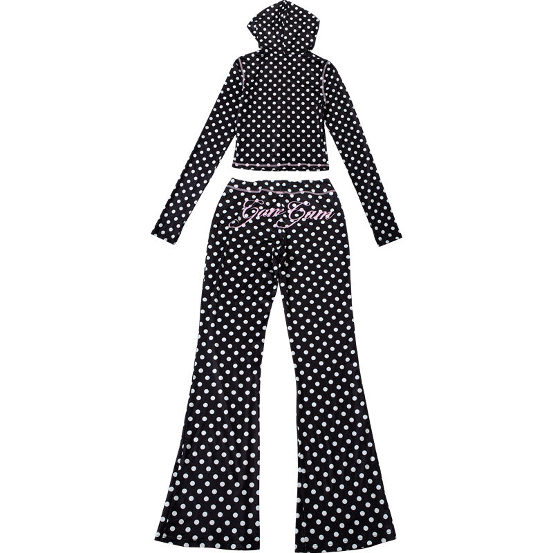 MB1107 Black & White Polka Dot Two-Piece Set