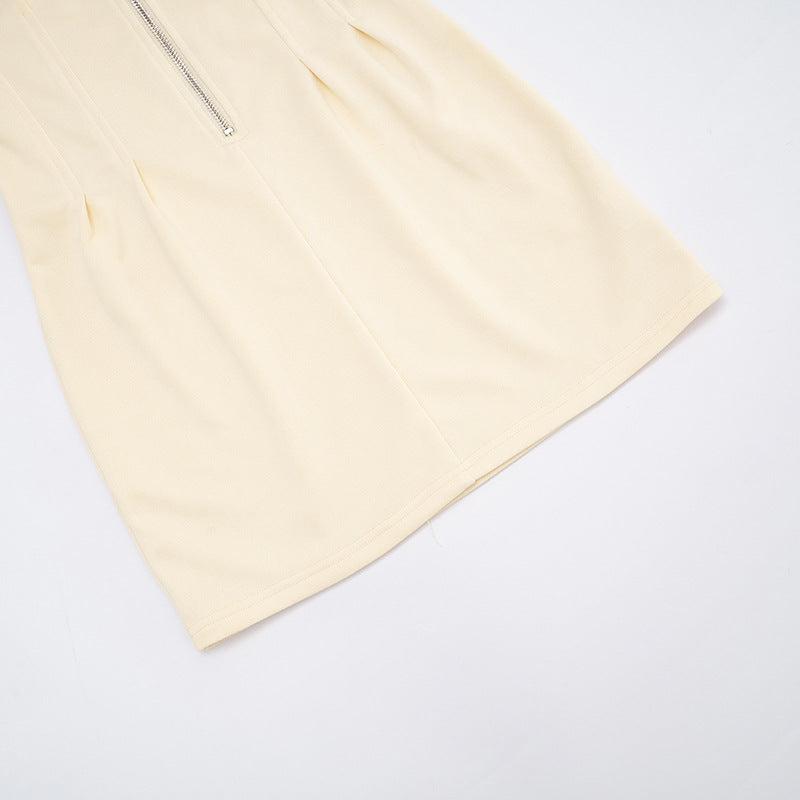 MB10107 Long Sleeve Stand Collar Waist-Cinched Hoodie Dress