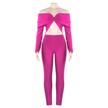 MB1304 V-neck High Waist Jumpsuit