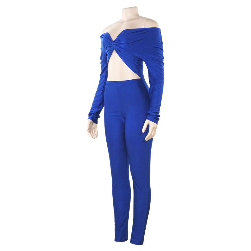 MB1304 V-neck High Waist Jumpsuit