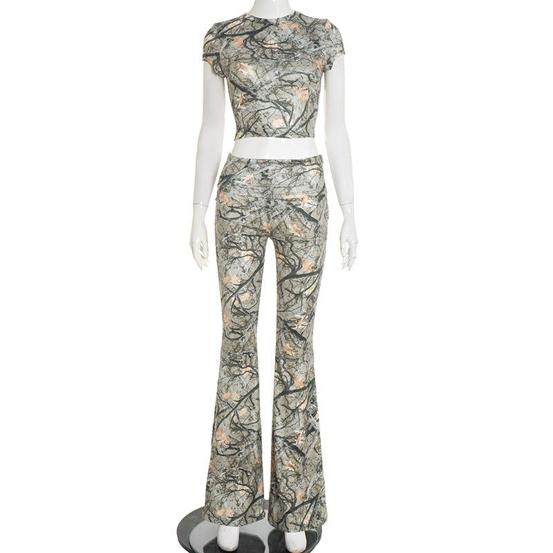 MB10112 2-Piece Outfit - Cropped Top & Flared Pants