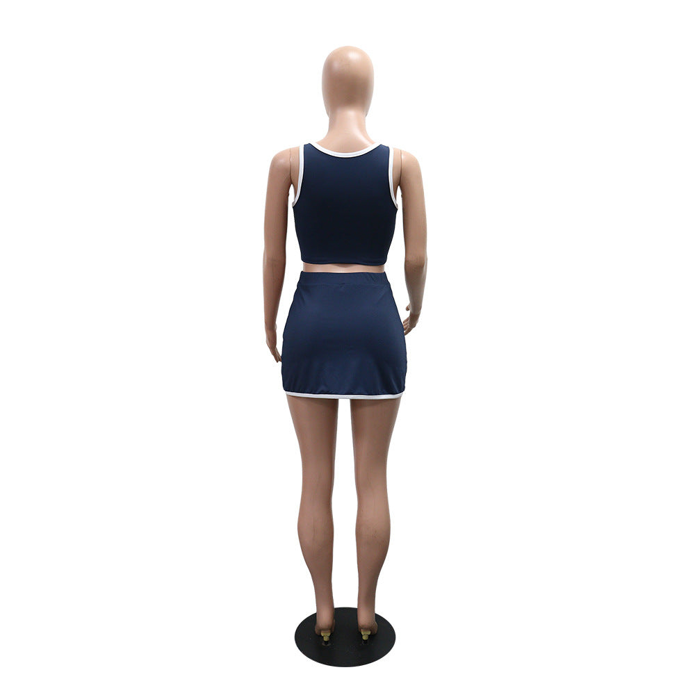 MB1221 Cropped Tank Top & Skort Two Piece Set
