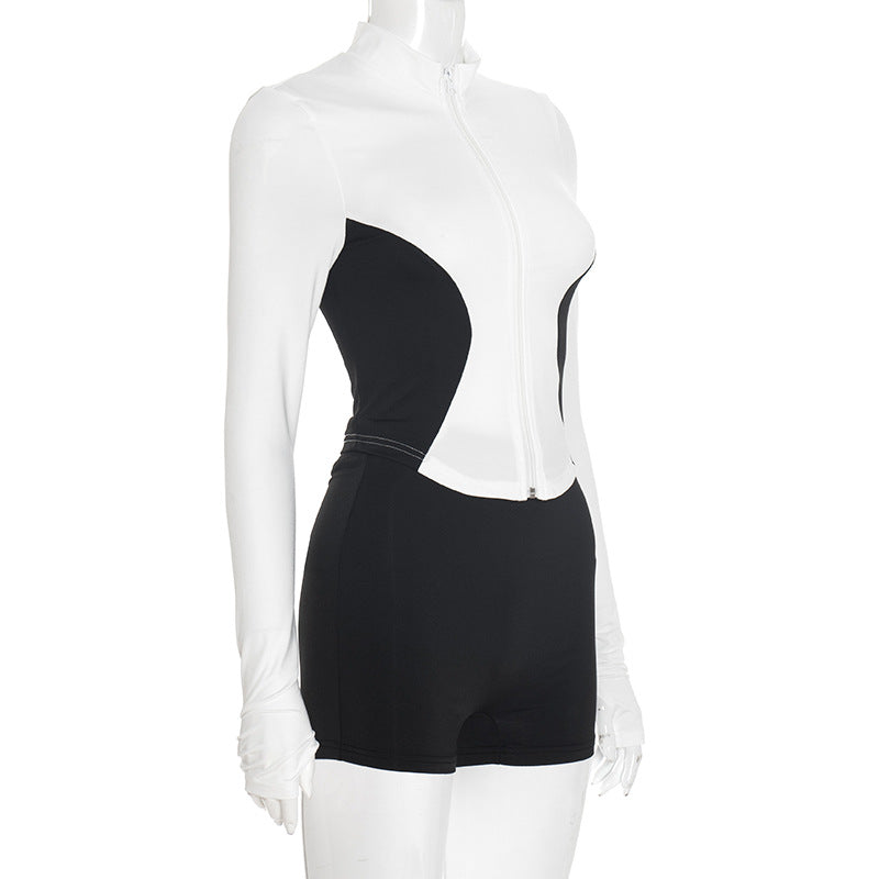 MB1029 Color-Block Two-Piece Set for Women