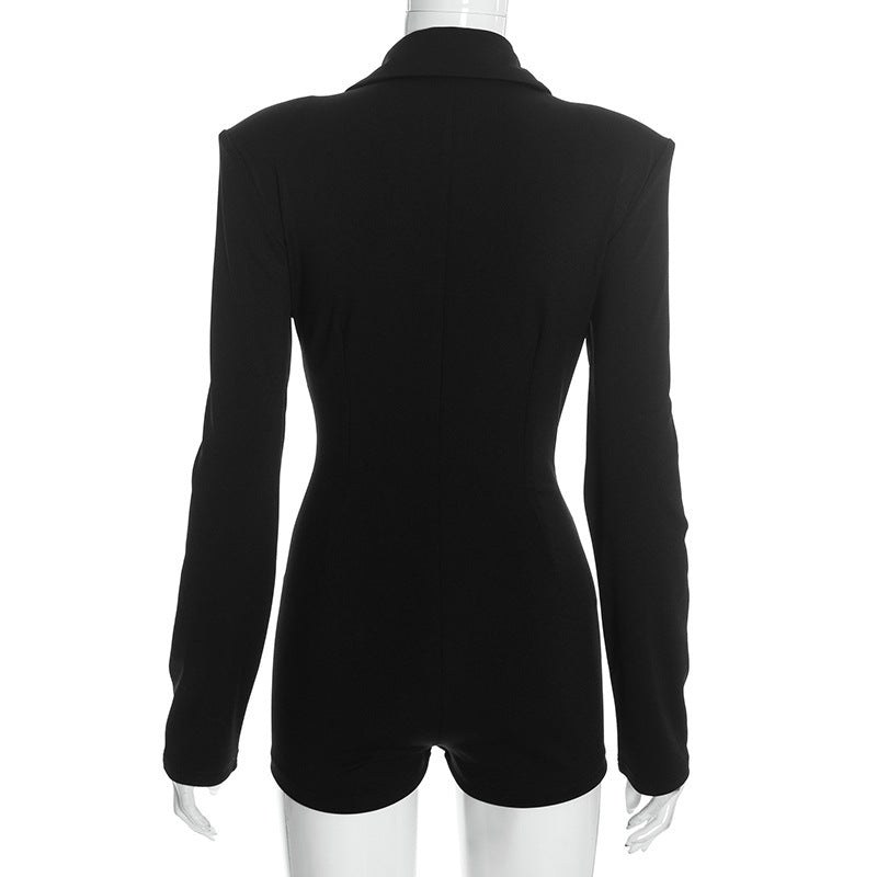 MB10212 Blazer Lapel Long‑Sleeve Romper