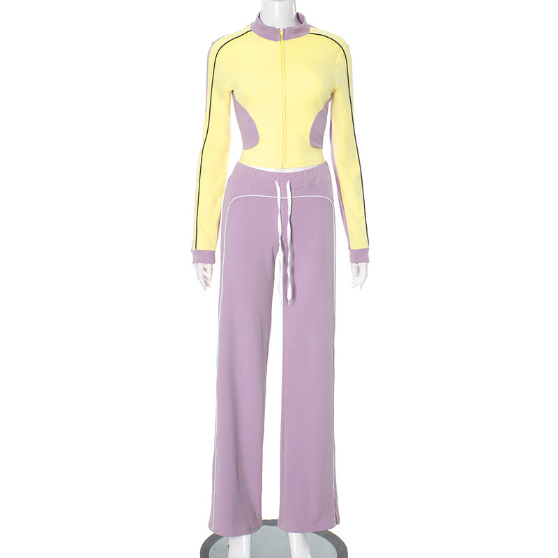 MB1014  Woman Color Block Tracksuit
