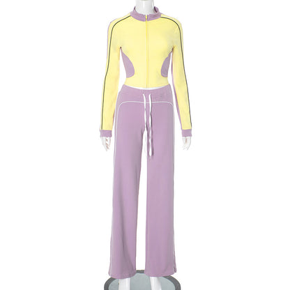 MB1014  Woman Color Block Tracksuit