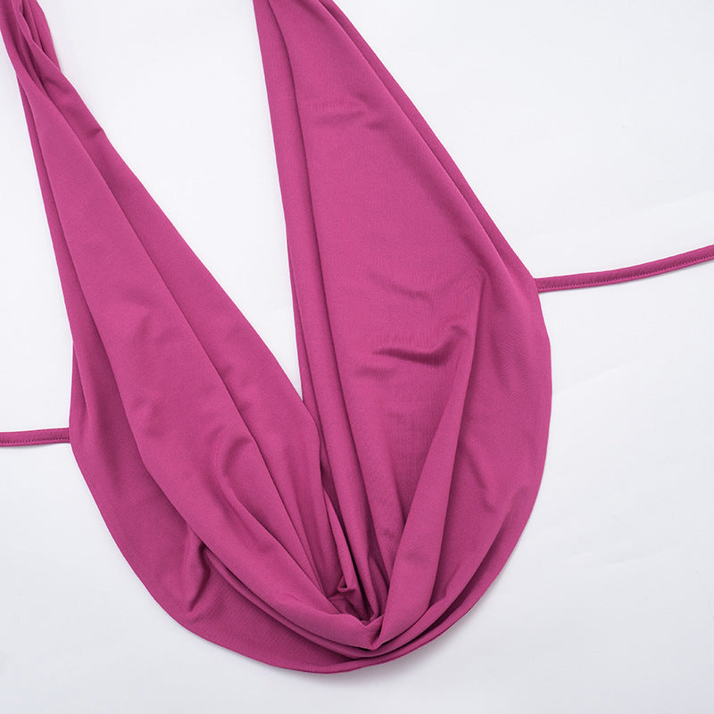 MB10152 Women's Halter Neck Crop Top & High Waist Shorts 2 Piece Set