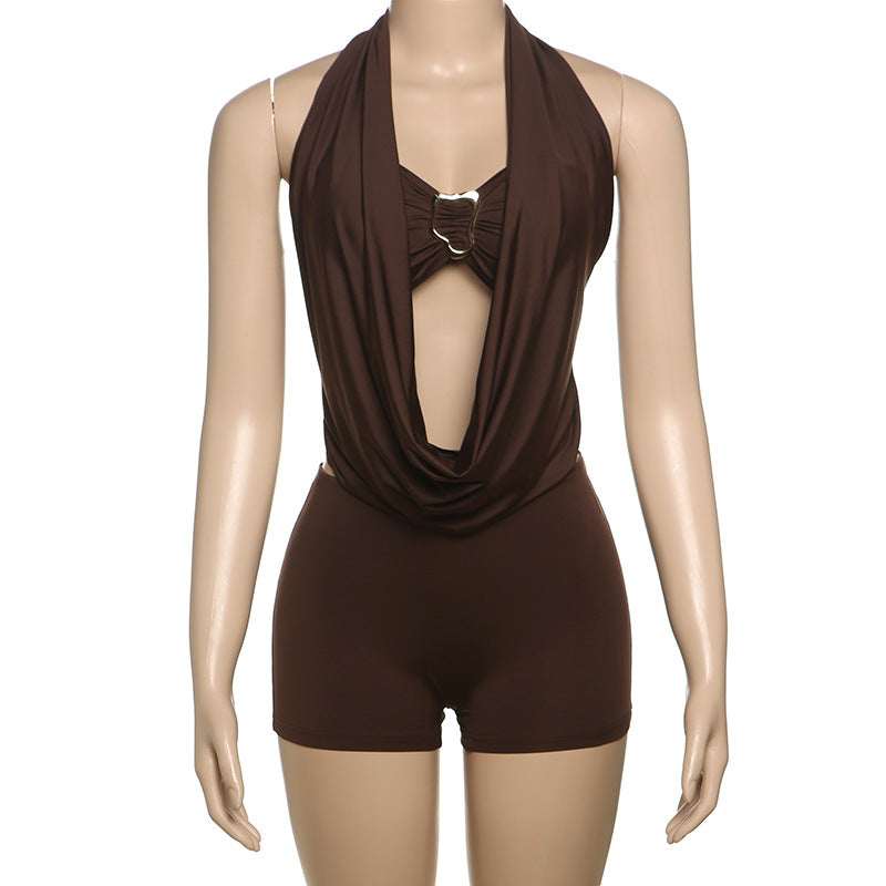 MB1503 Bodycon 2-Piece Set: Tube Top and Halter Romper