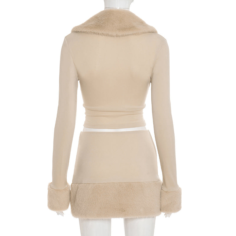 MB10102 Women's Faux Shearling Two-Piece Set