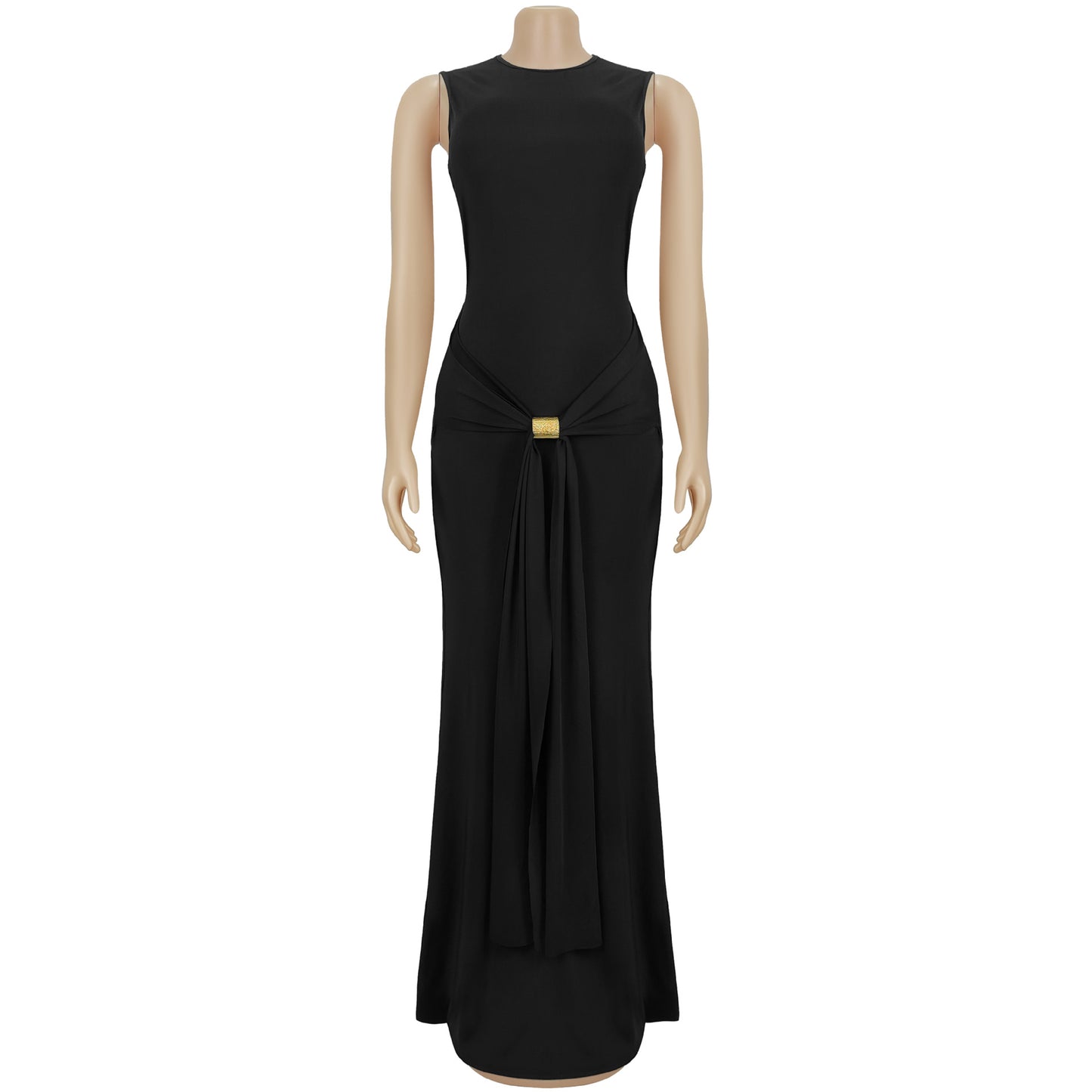 MB1612 Sleeveless Cutout Back Maxi Dress