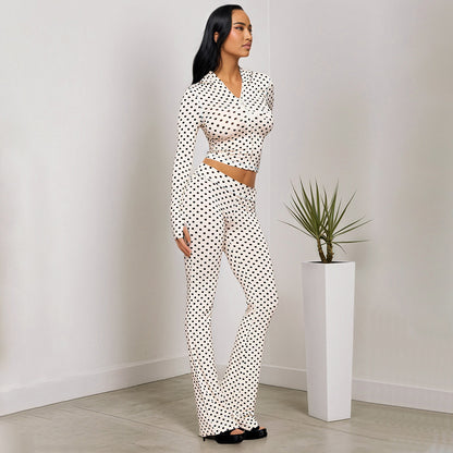 MB1036 Polka Dot Hoodie & Bodycon Pants Lounge Set