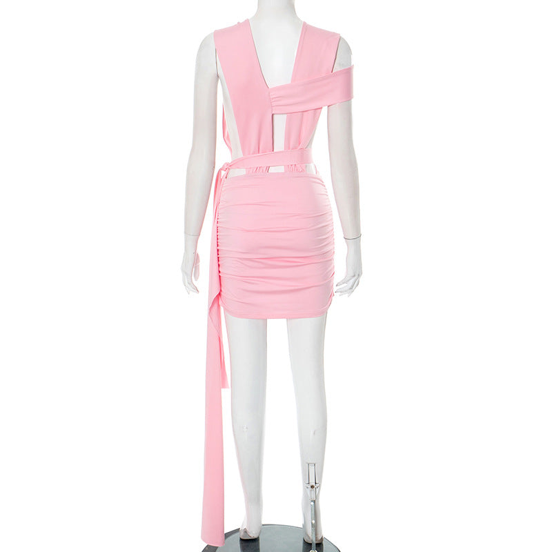 MB1027 Cut-Out Bodycon Dress with Straps