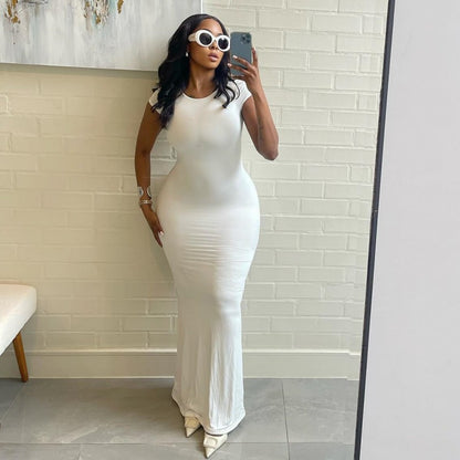 MB1305 Short Sleeve Long Dress