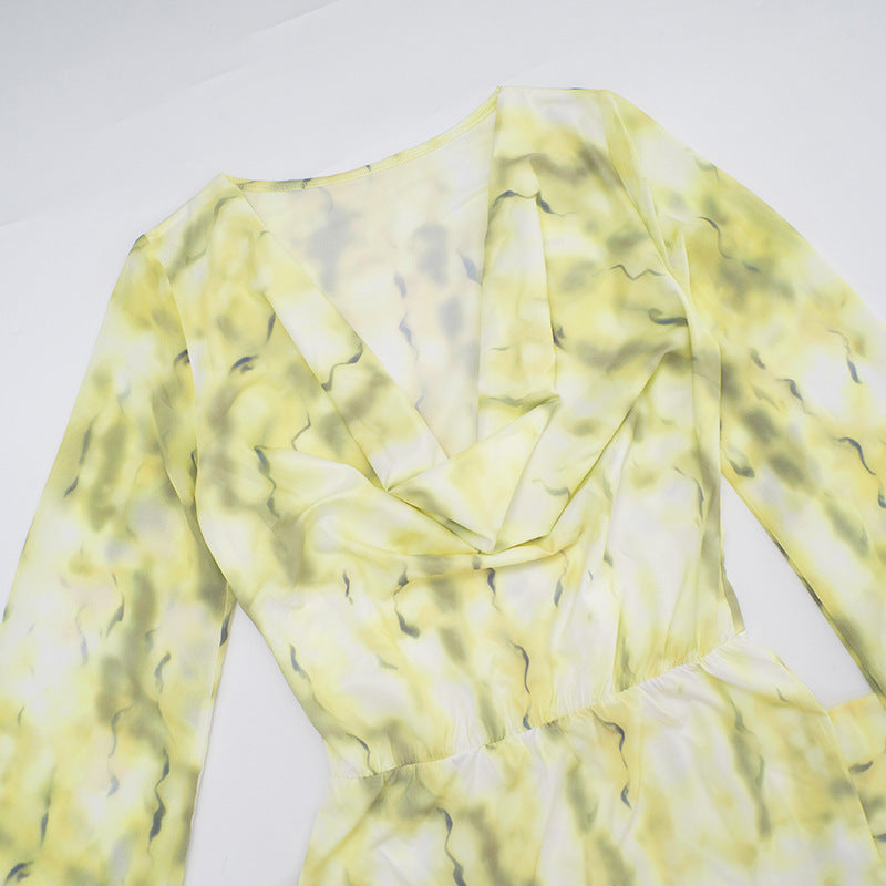 MB10115 Long Sleeve Wrap Mini Dress for Women