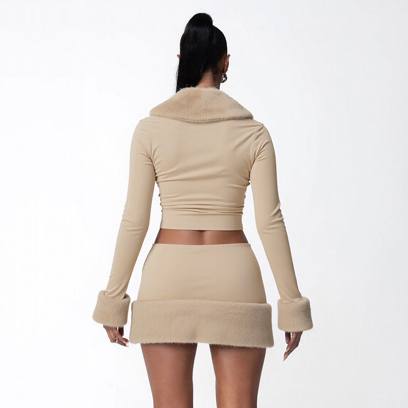 MB10102 Women's Faux Shearling Two-Piece Set