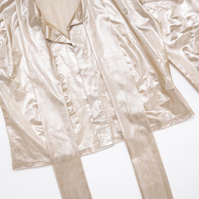 MB1070 Women's Shiny Satin Two-Piece Set