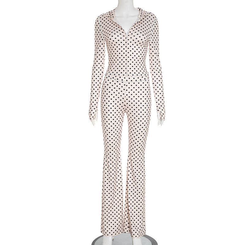 MB1036 Polka Dot Hoodie & Bodycon Pants Lounge Set