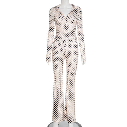 MB1036 Polka Dot Hoodie & Bodycon Pants Lounge Set
