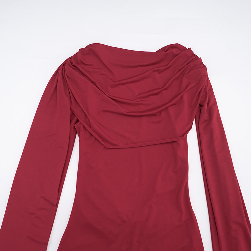 MB10111 Cape Sleeve Maxi Dress