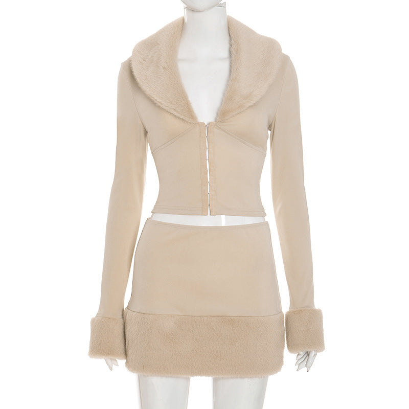 MB10102 Women's Faux Shearling Two-Piece Set