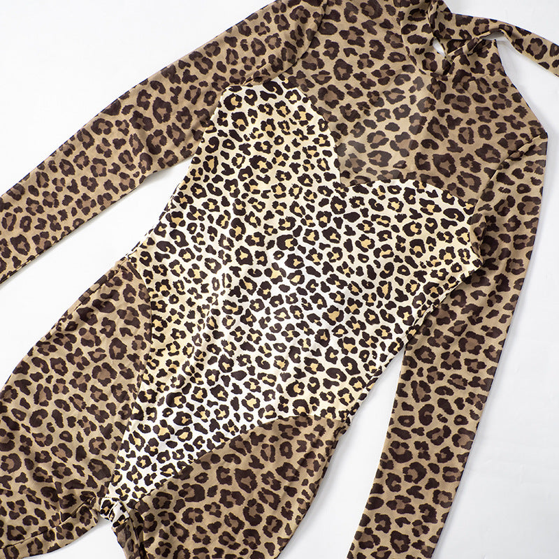 MB1016 Leopard Print Mesh Bodysuit