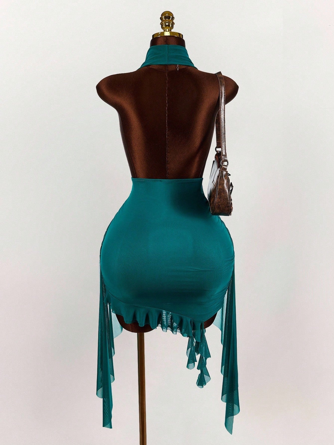 MB2003  Halter Backless Ruched Bodycon Mini Dress - Sexy Cutout Party Dress for Women 