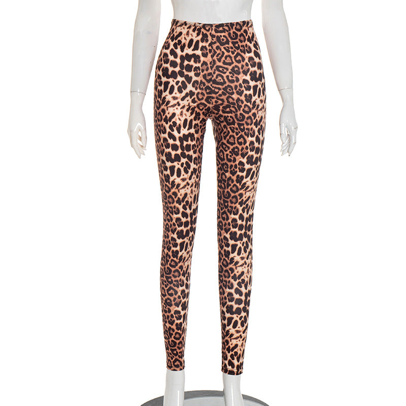 MB1074 Leopard Print Skinny Pants for Women