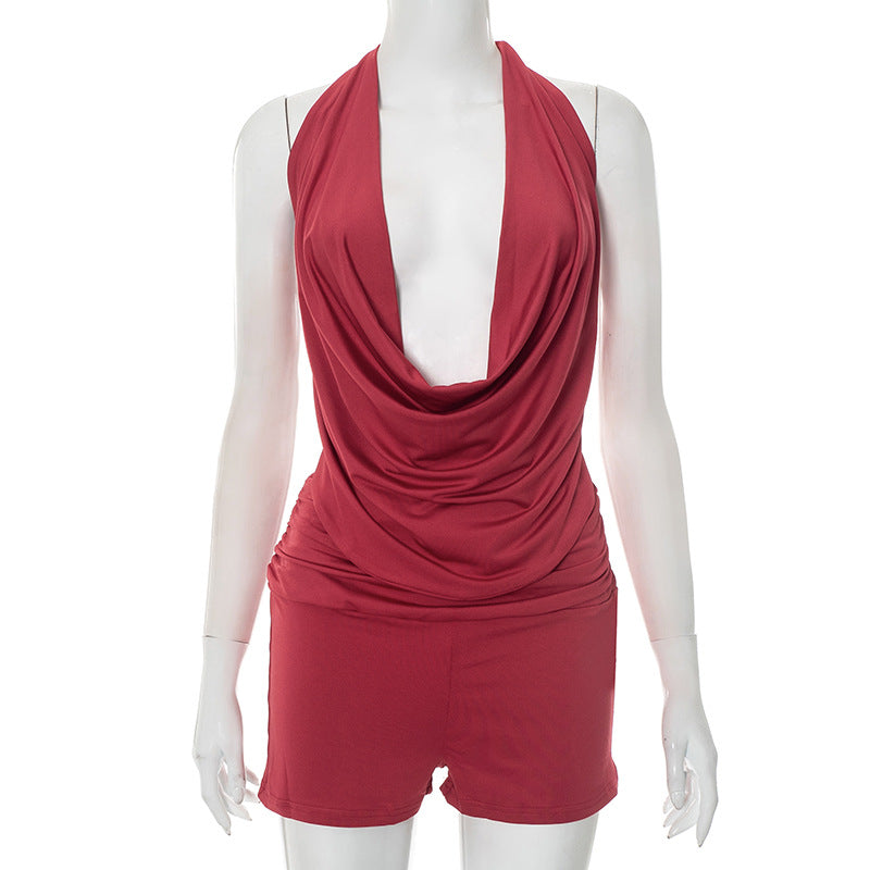 MB1015 Woman Sleeveless Top and Shorts Two-Piece Set