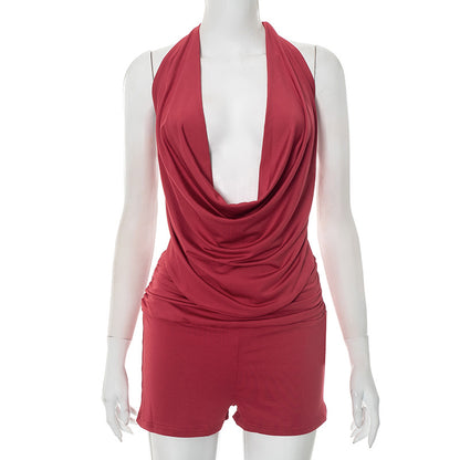 MB1015 Woman Sleeveless Top and Shorts Two-Piece Set