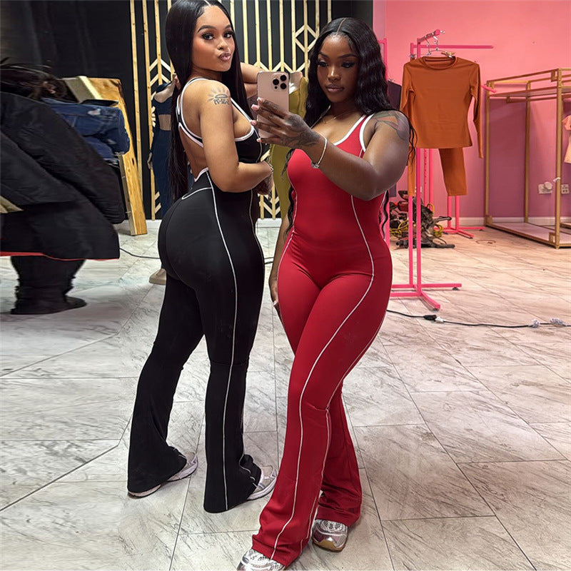 MB1109 Bodycon Jumpsuit Backless Yoga Pants