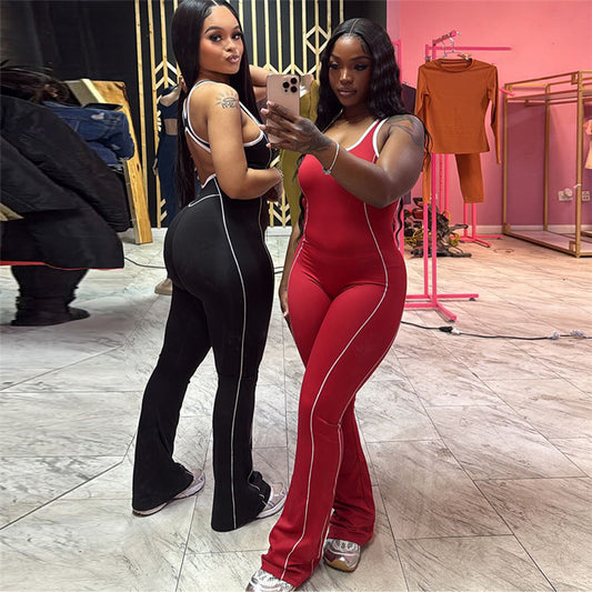 MB1109 Bodycon Jumpsuit Backless Yoga Pants