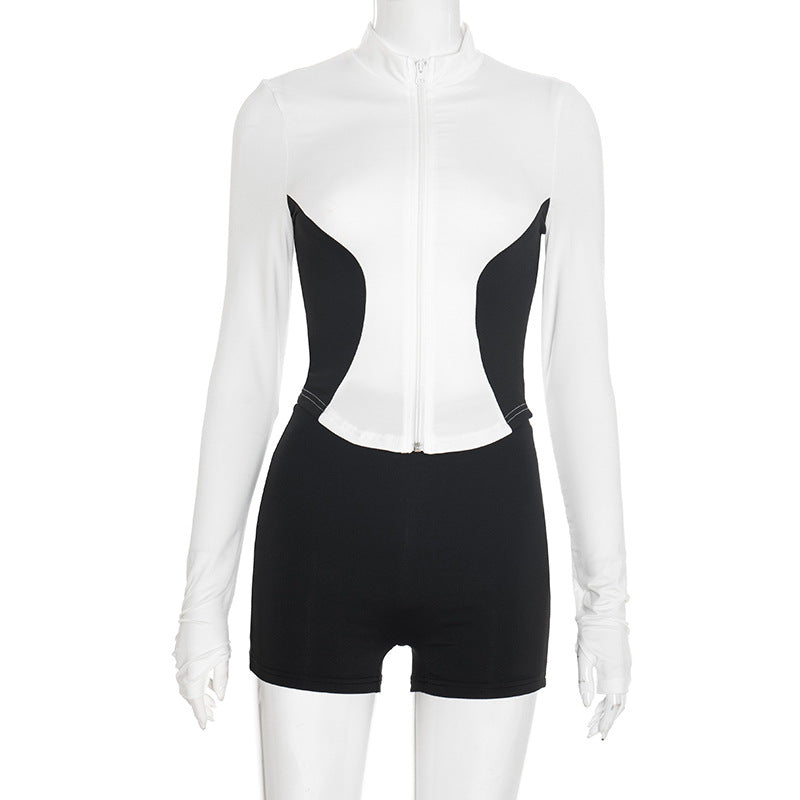 MB1029 Color-Block Two-Piece Set for Women