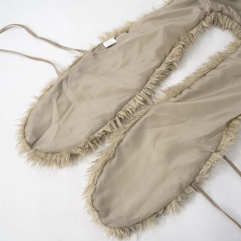 MB1059  Women's Backless Fur Vest