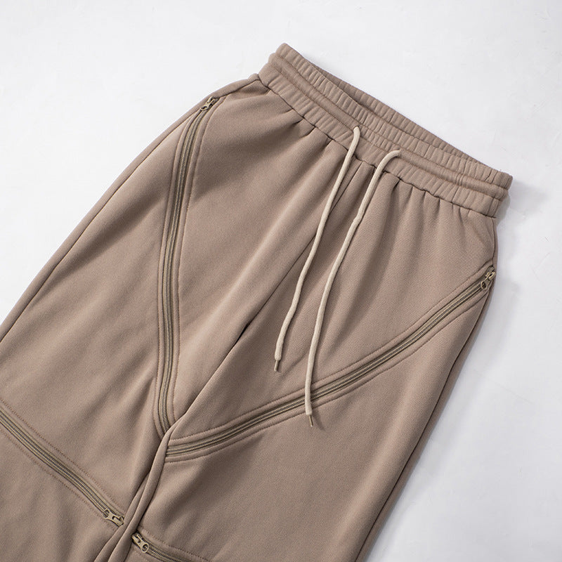 MB1020 Women Wide-leg Pants with Zips