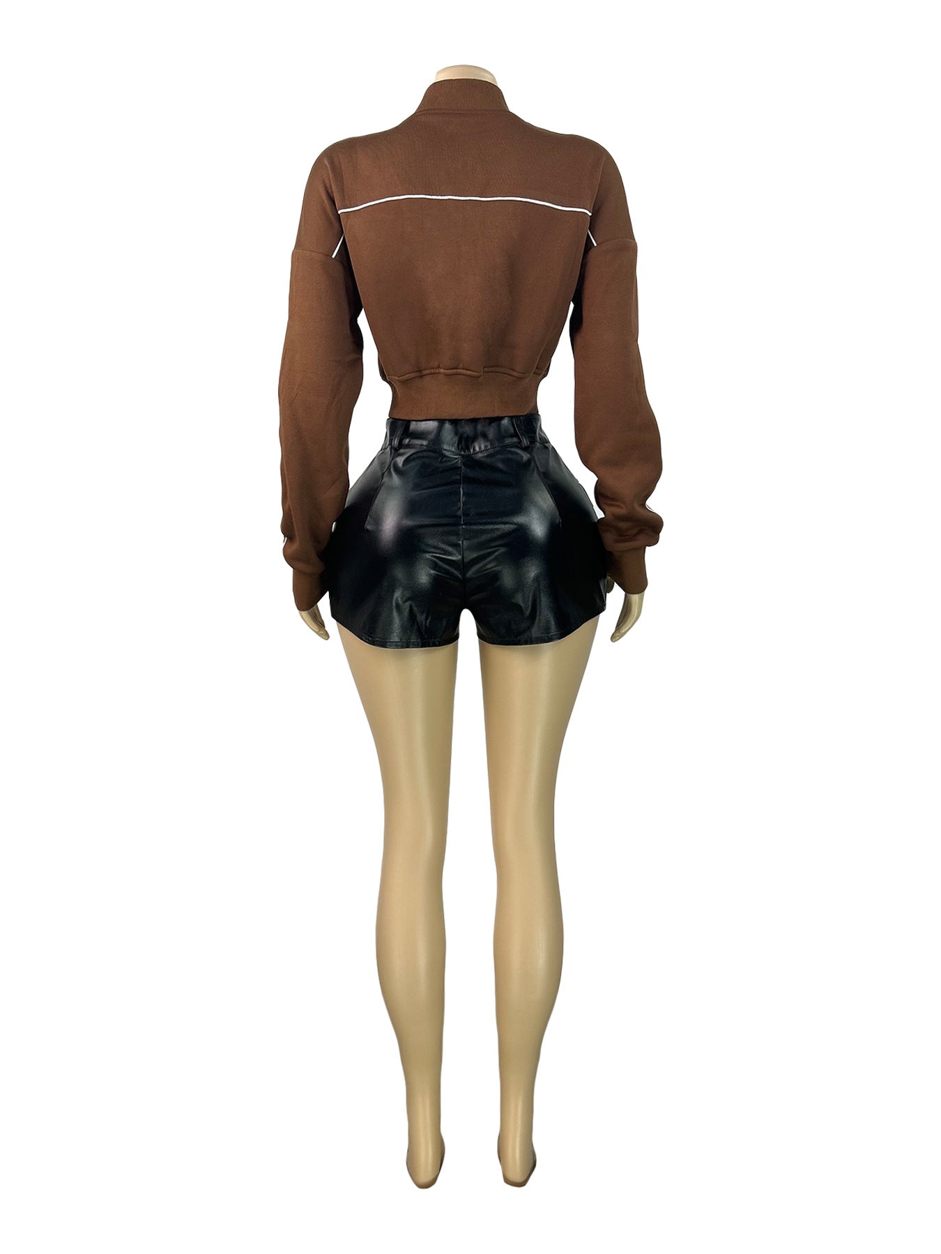 MB1706 Embroidered Cropped Baseball Jacket for Women