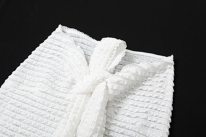 MB1835 Women's Ruched Knit Wrap Front Two Piece Maxi Skirt Set