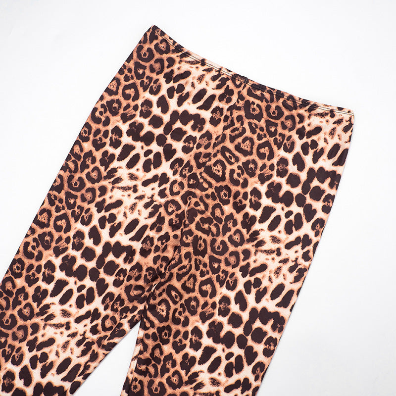 MB1074 Leopard Print Skinny Pants for Women