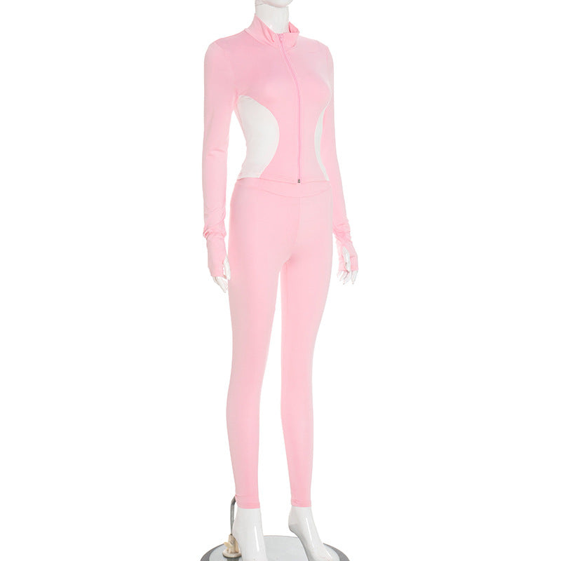 MB1044 Color-Block Workout Jumpsuit for Women