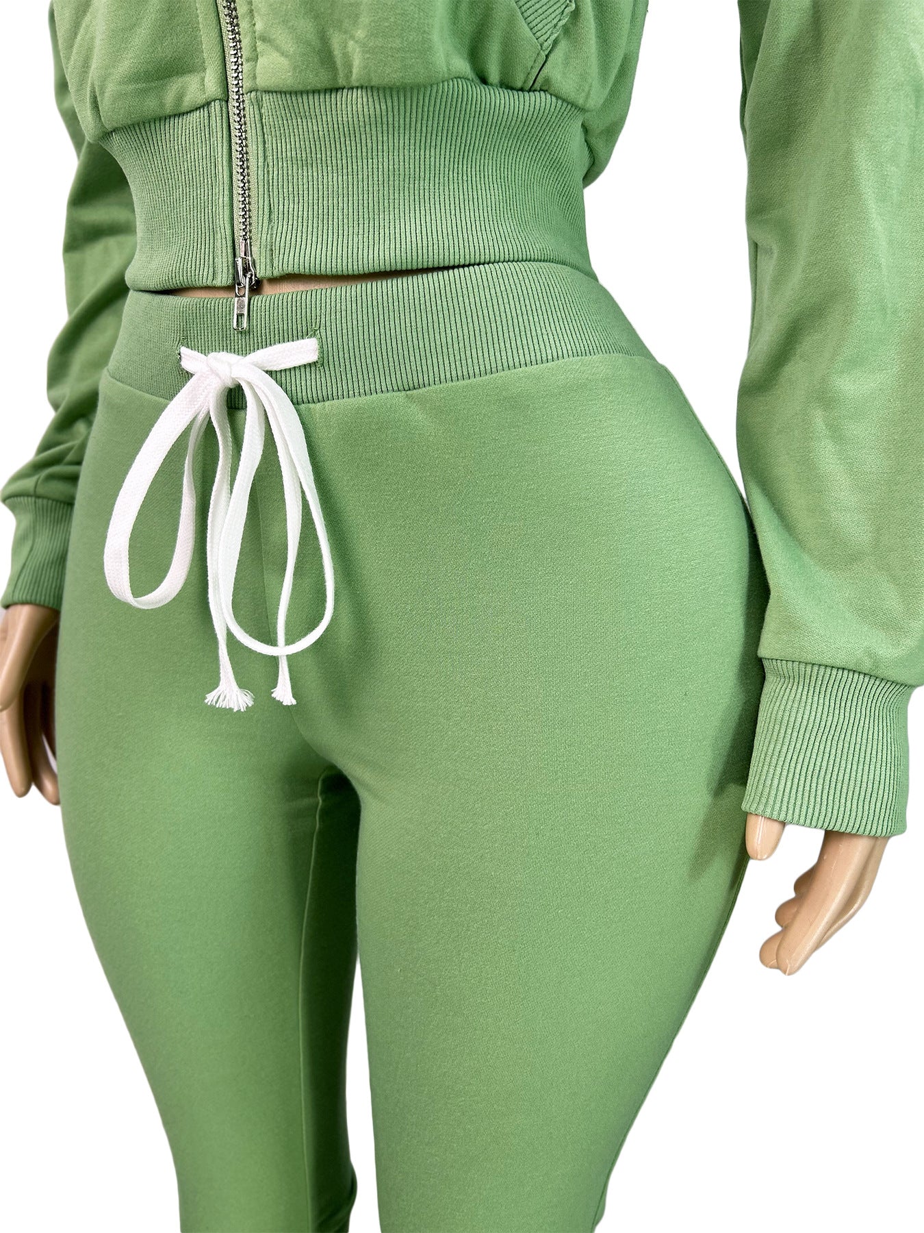 MB1722 Women’s Cropped Hoodie & Flare Pants 2-Piece Tracksuit Set