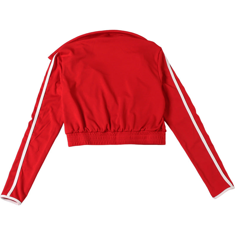 MB1803 Women's Cropped Jacket + Strappy Crop Top + High-Waisted Shorts Three-Piece Outfit