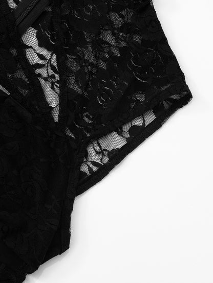 MB1013 Black Lace Cutout Jumpsuit for Woman
