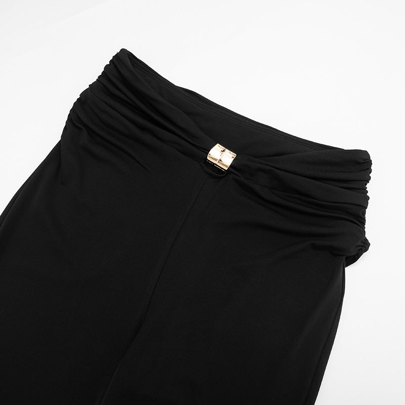 MB1096 Women's 2-Piece Outfit Set - Crop Top & High-Waist Pants