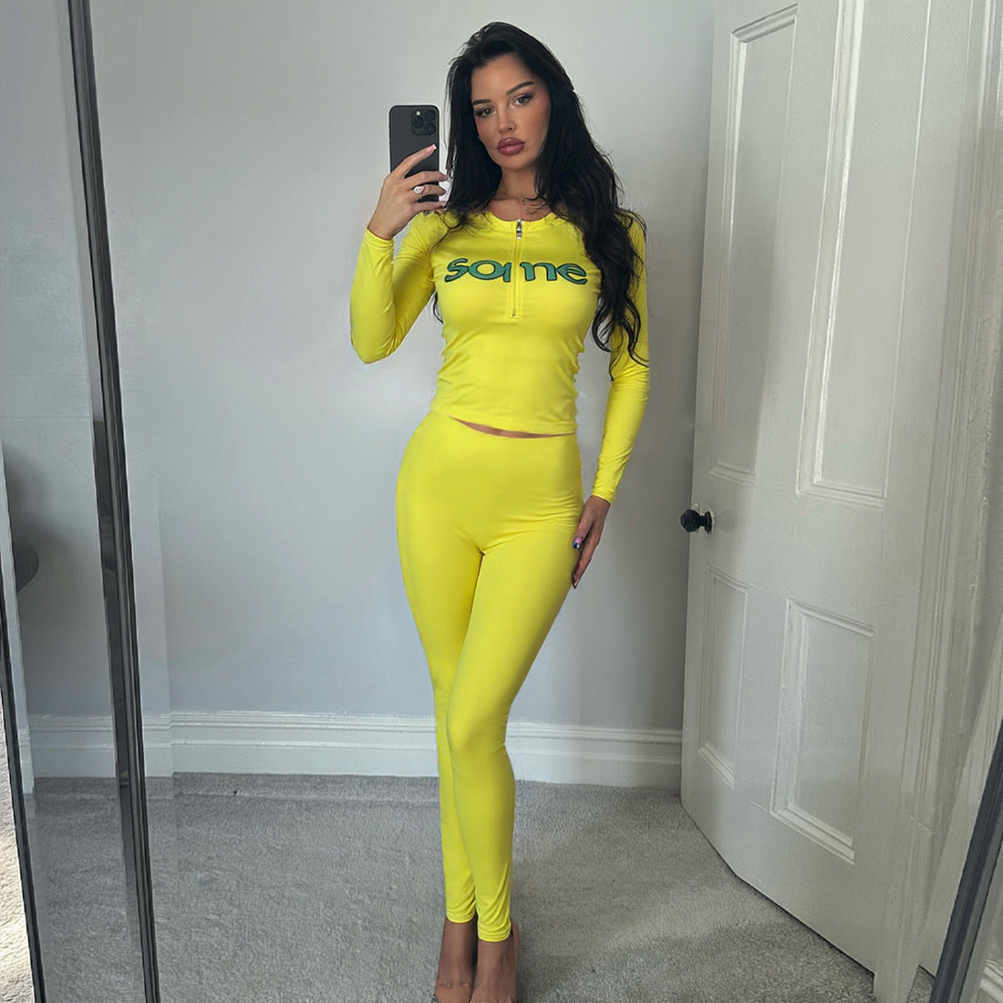 MB1513 Letter Print Two-Piece Tracksuit Women’s Loungewear