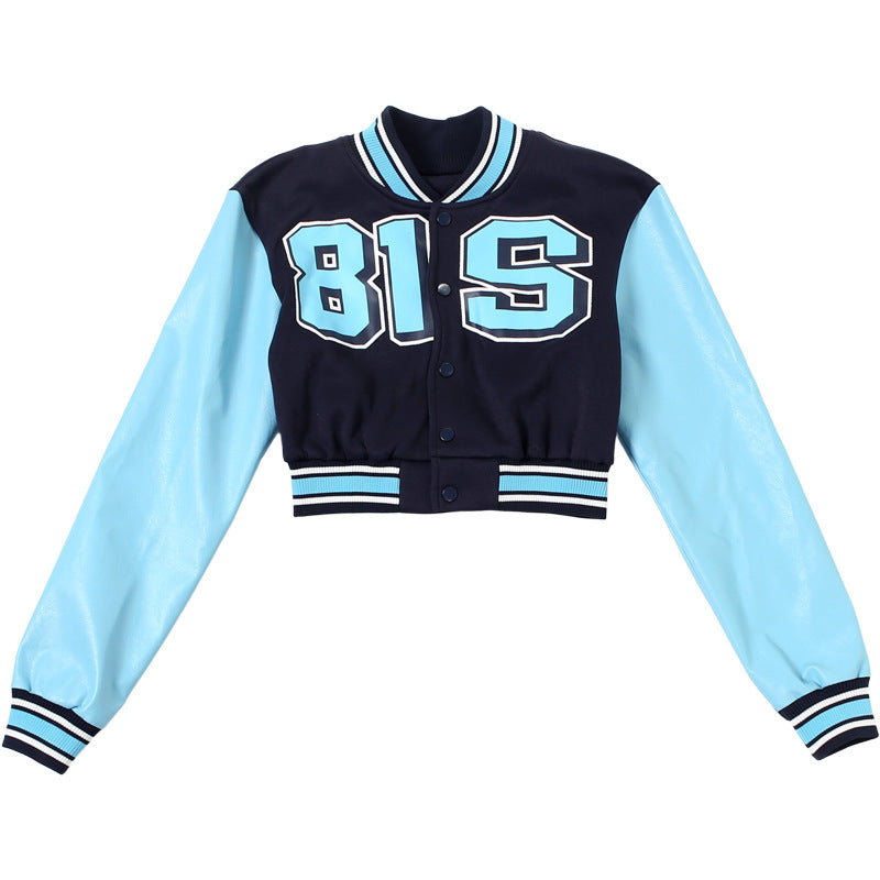 MB1123 Cropped Baseball Jacket