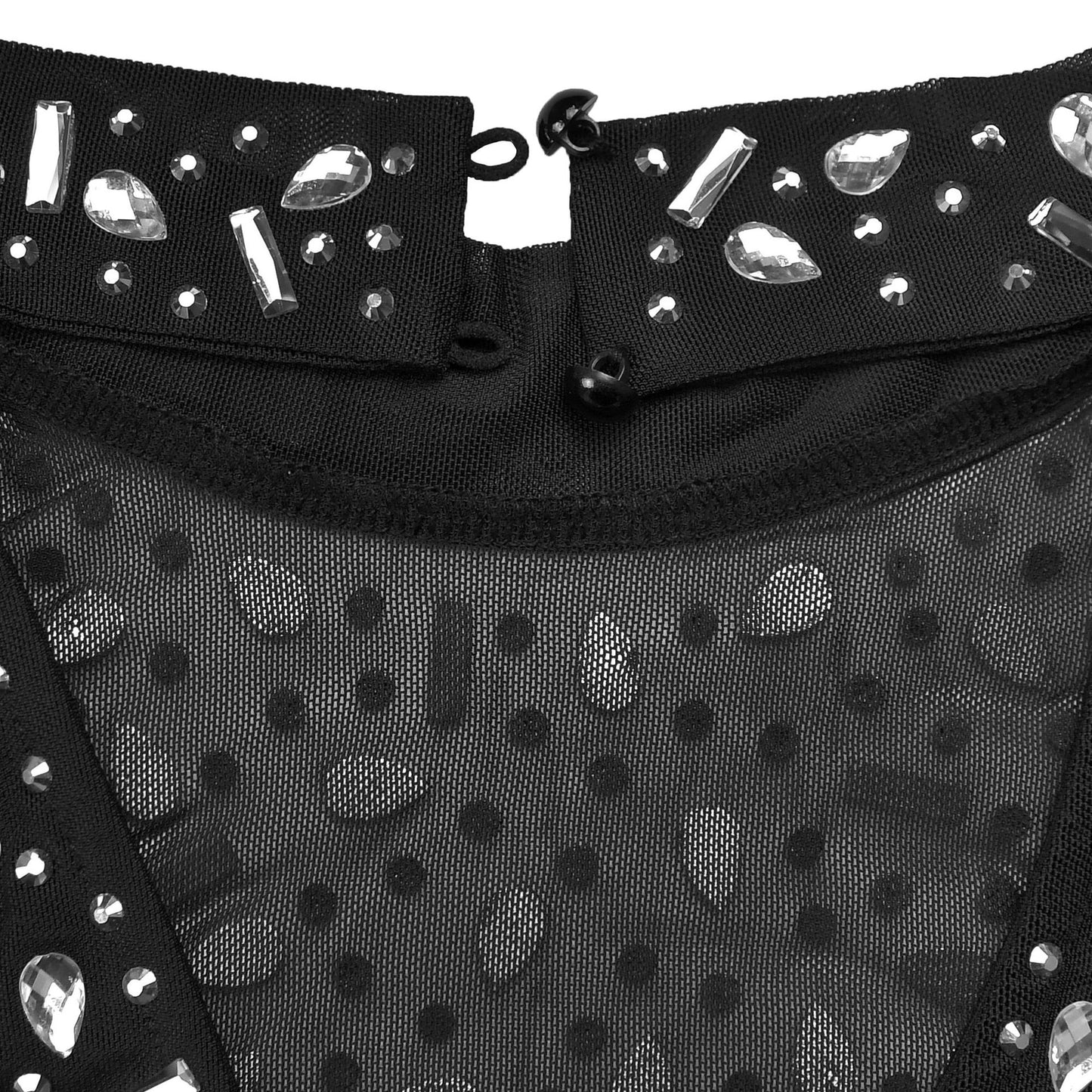 MB1622 Women's Sheer Mesh Rhinestone Bodycon Dress