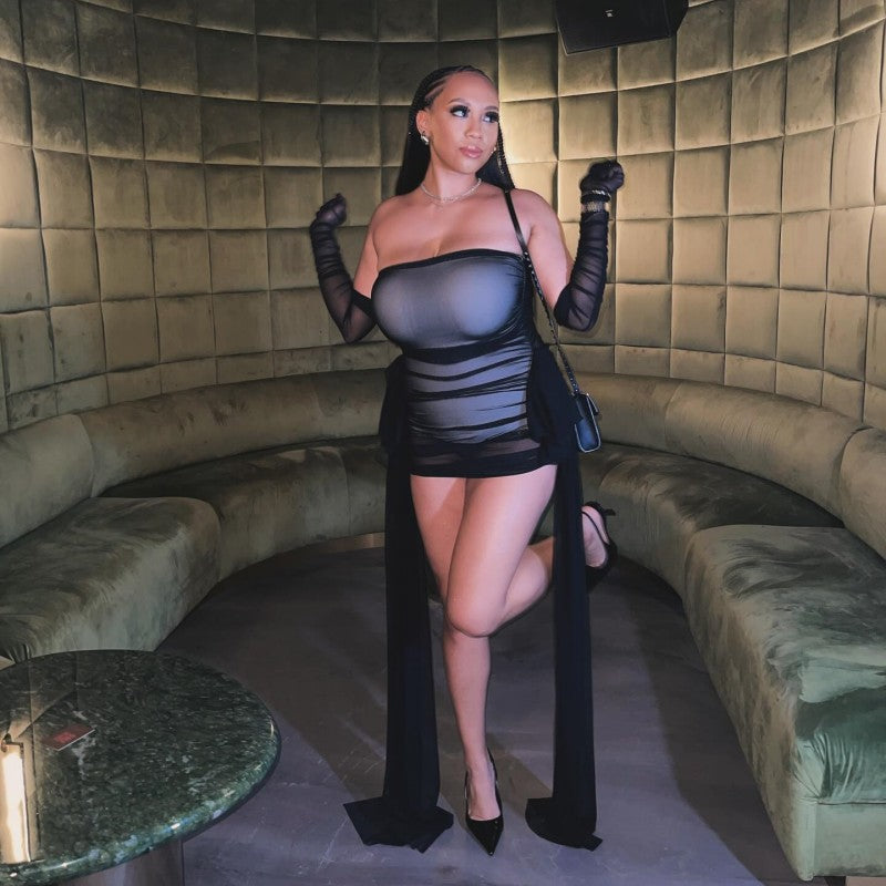 MB1301 Solid Color Tube Dress