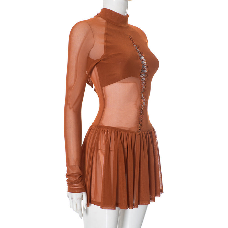 MB1019 Bodycon Party Dress with Flared Skirt for Women