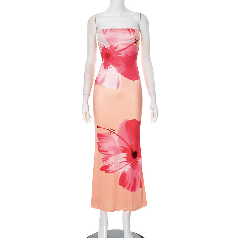 MB1034 Strapless Floral Maxi Dress for Women