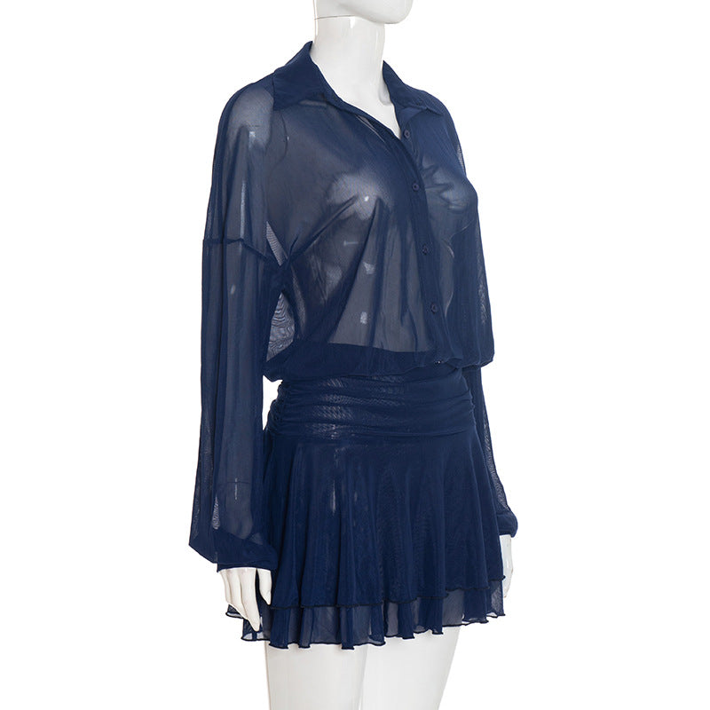 MB1094 Ruffle Hem Mini Dress for Women