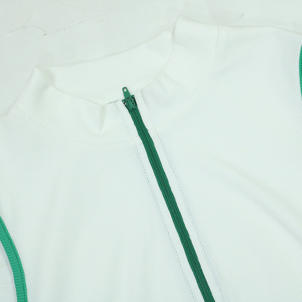 MB1201 Women's Ribbed Sleeveless Crop Top & Mini Skirt Set